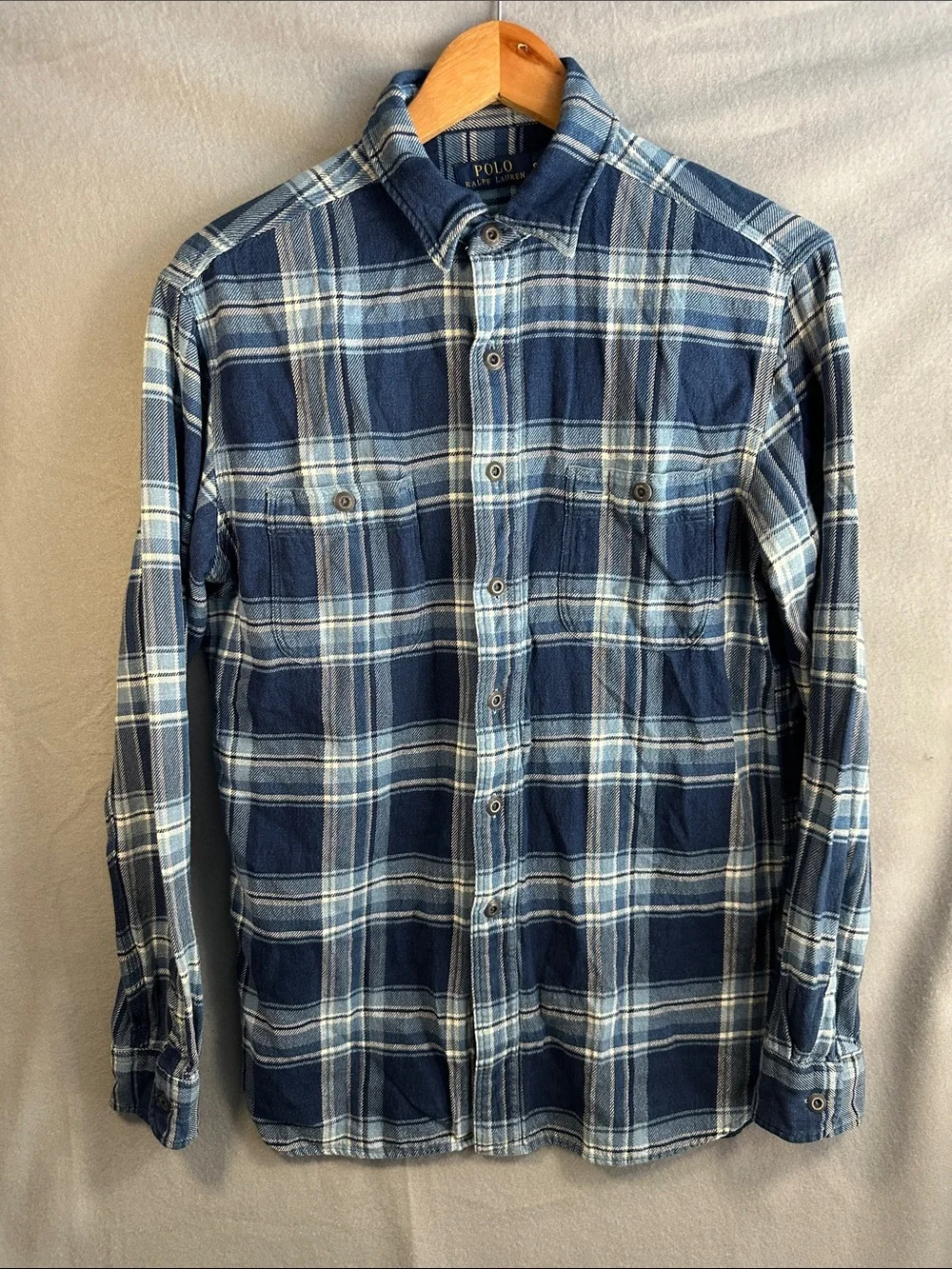 Polo by Ralph Lauren Blue Plaid Cotton Button-Down Shirt